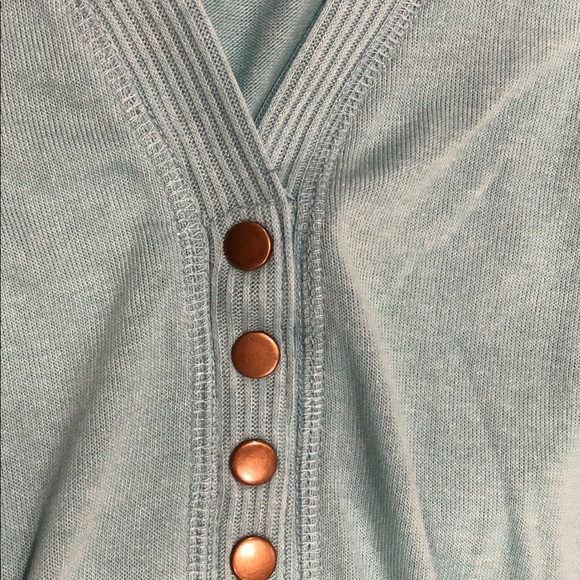 Brand New Snap-Button Cardigan Sweater Top In Aqua - Picture 4 of 5